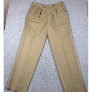 Peter Millar Mens Khaki Pleated‎ Dress Pants Business Casual Size 32